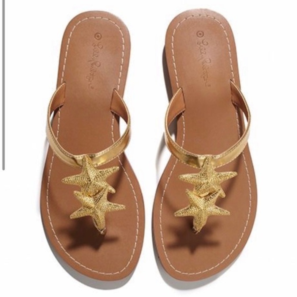 Lily Pulitzer Gold Starfish Sandals